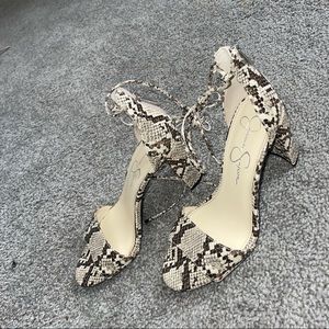 Snake print heels